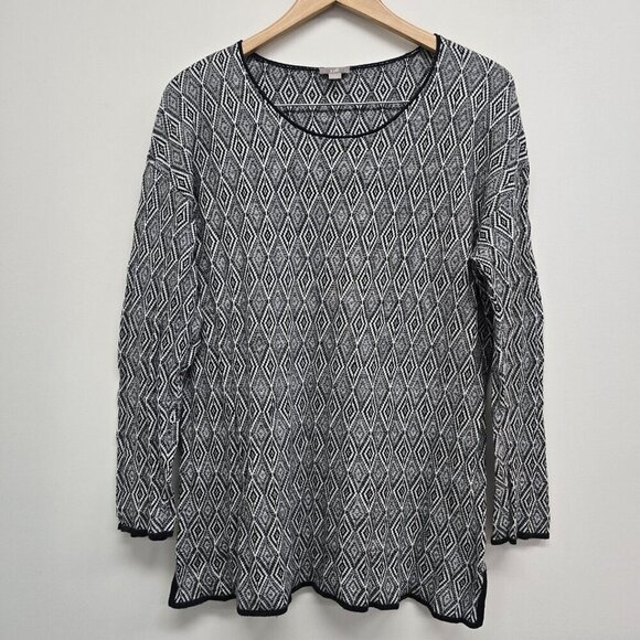 J. Jill Tops - J. Jill Womens Size Medium Lightweight Diamond Tunic Sweater Long Sleeve Stretch